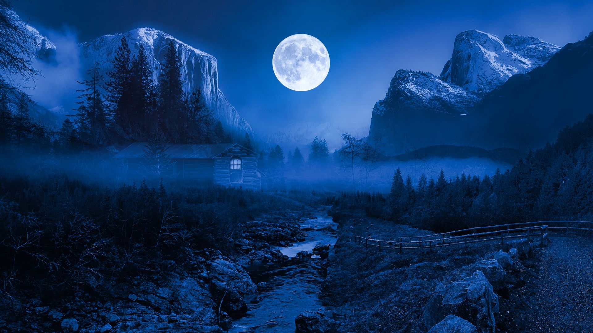 Night sky moon HD desktop wallpaper