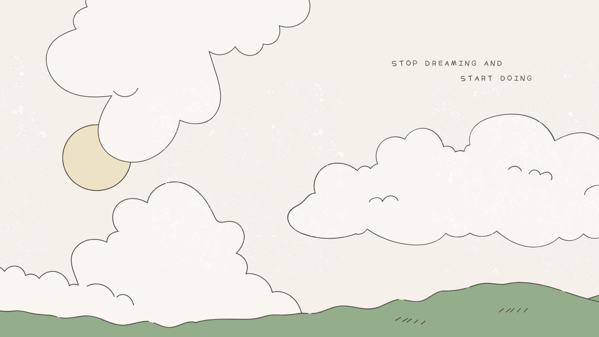 Beige Illustrated Clouds Sky Desktop Wallpaper