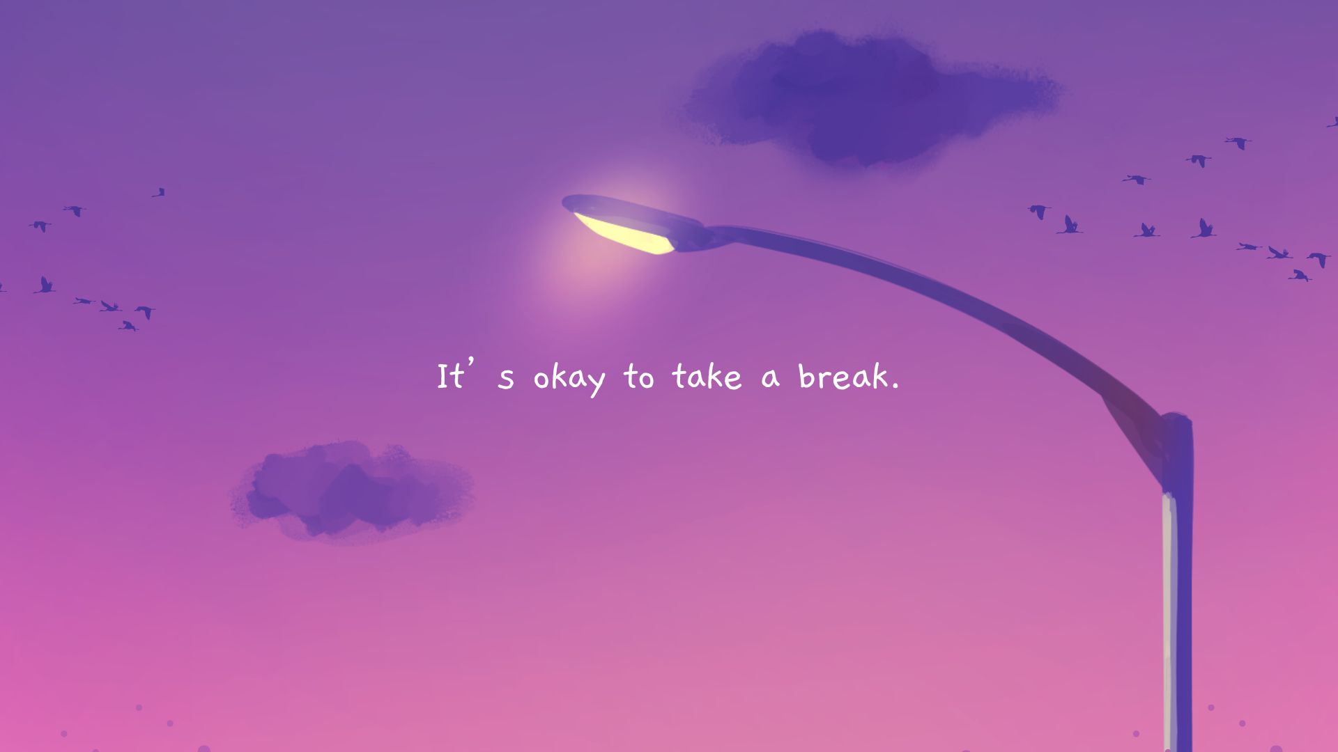 Purple and Pink Minimalist Quote Desktop Wallpaper