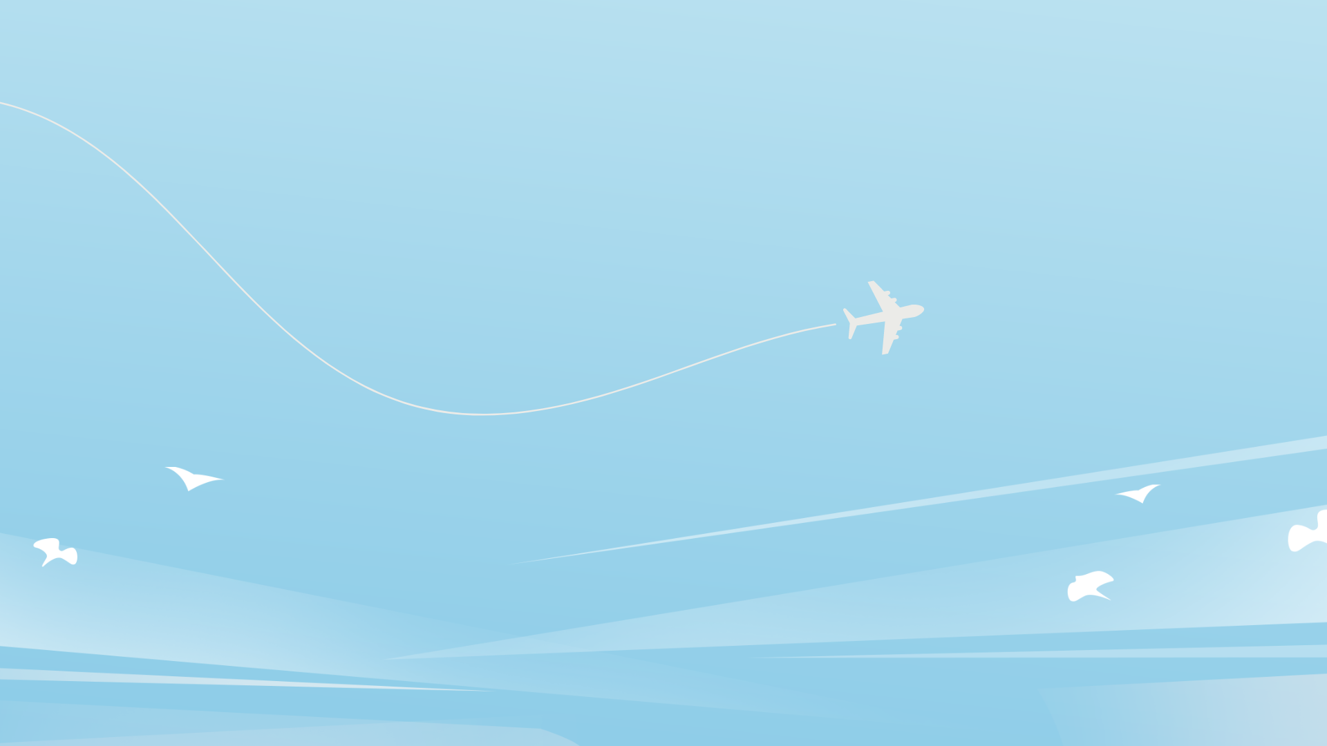 Blue and White Illustrated Sky and Airplane Desktop Wallpaper Anime Wallpapers